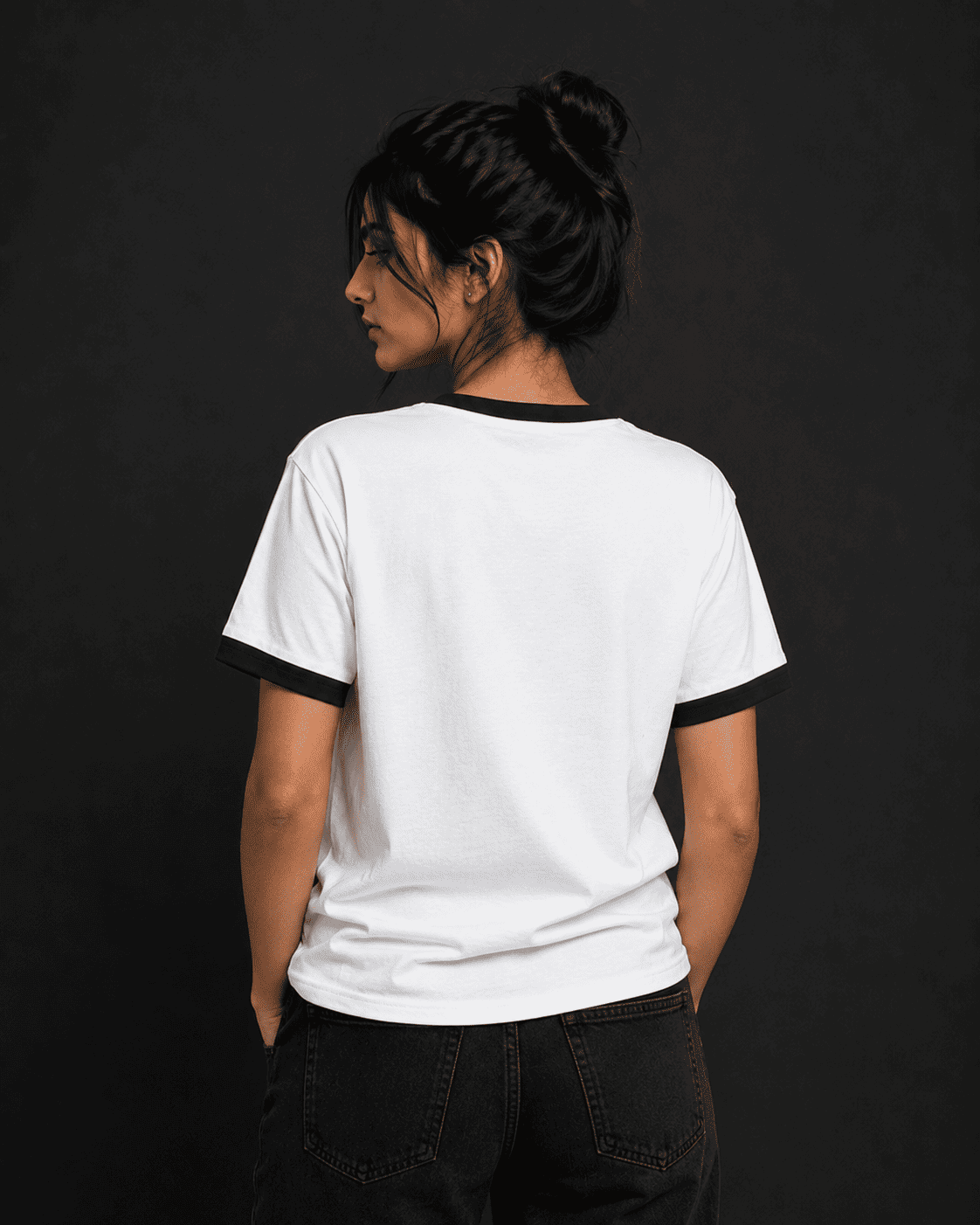 White Black Unisex Ringer T-Shirt