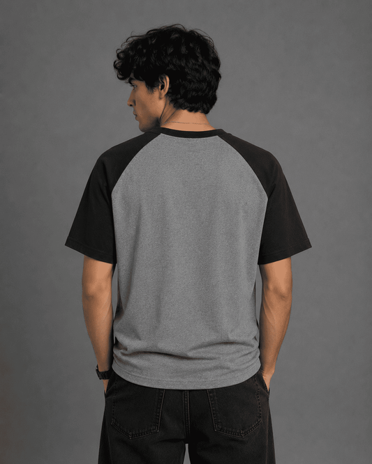 Black Charcoal Unisex Oversized Raglan