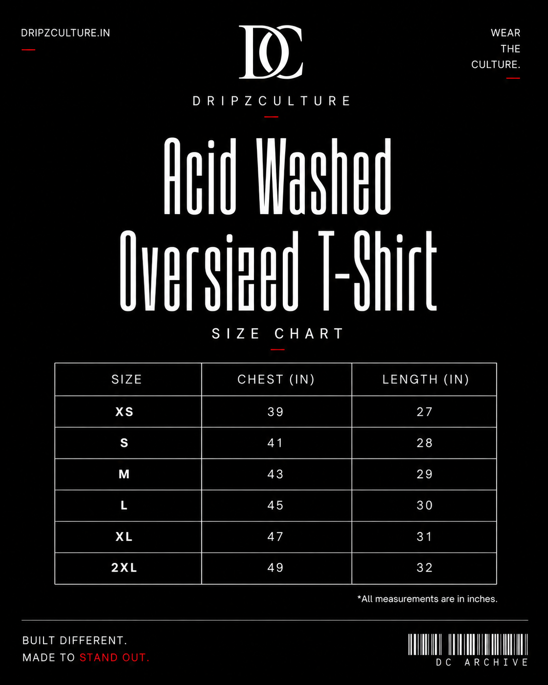 Unisex Acid Washed Oversized Tee