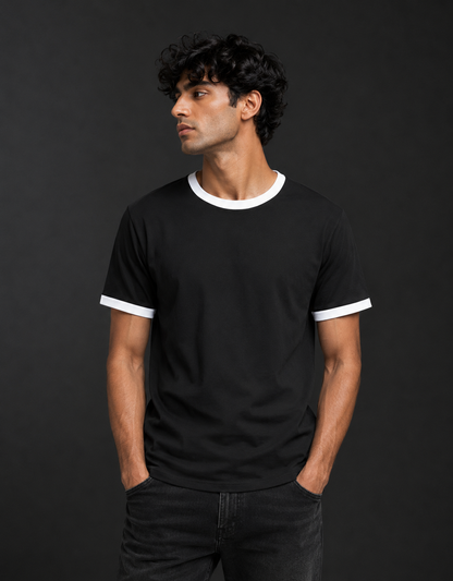 Maroon Off White Unisex Ringer T-Shirt