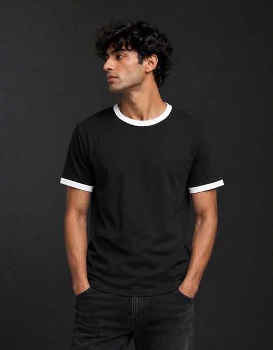 White Black Unisex Ringer T-Shirt