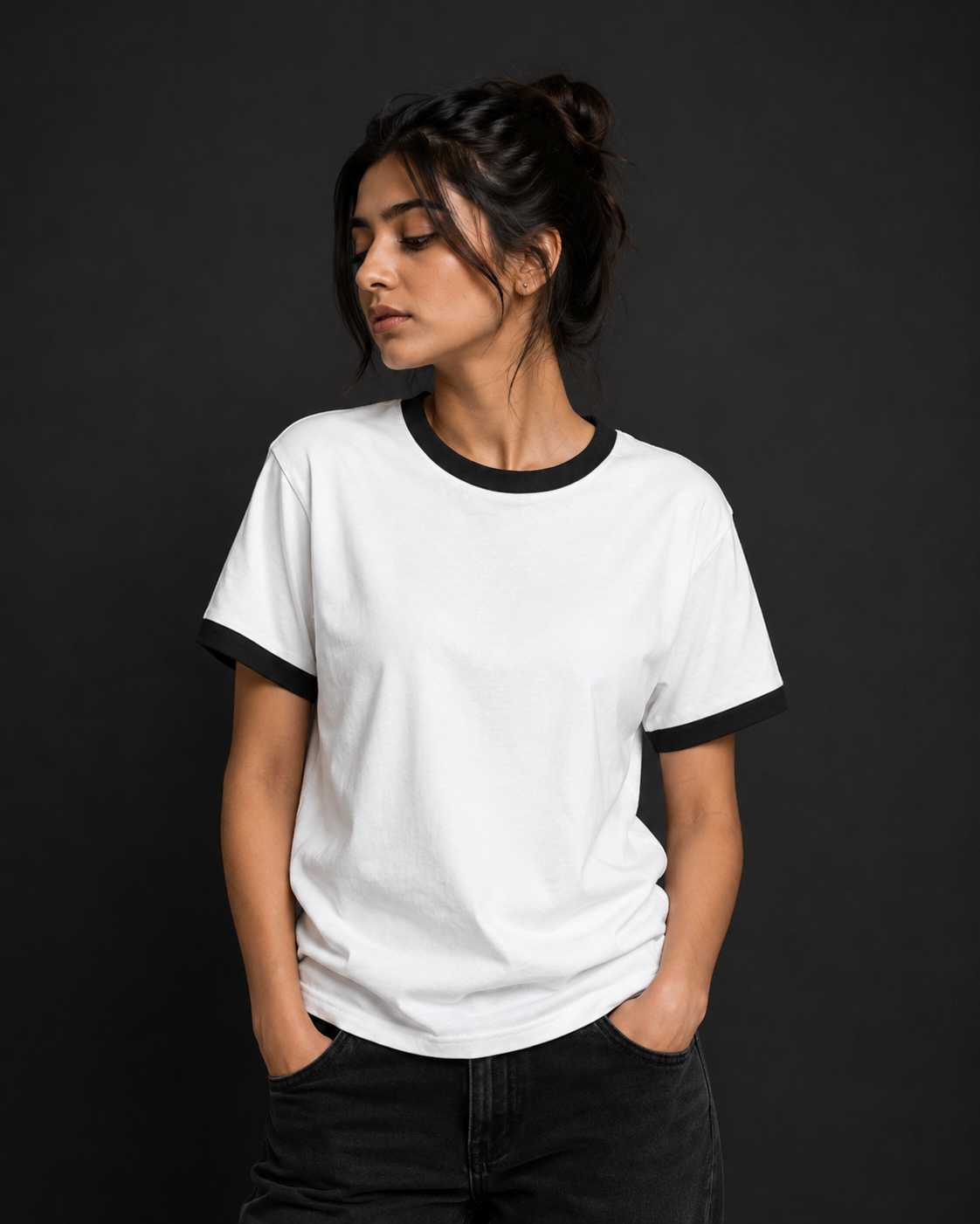 Maroon Off White Unisex Ringer T-Shirt
