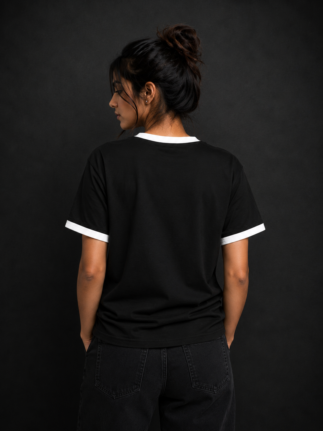 Maroon Off White Unisex Ringer T-Shirt