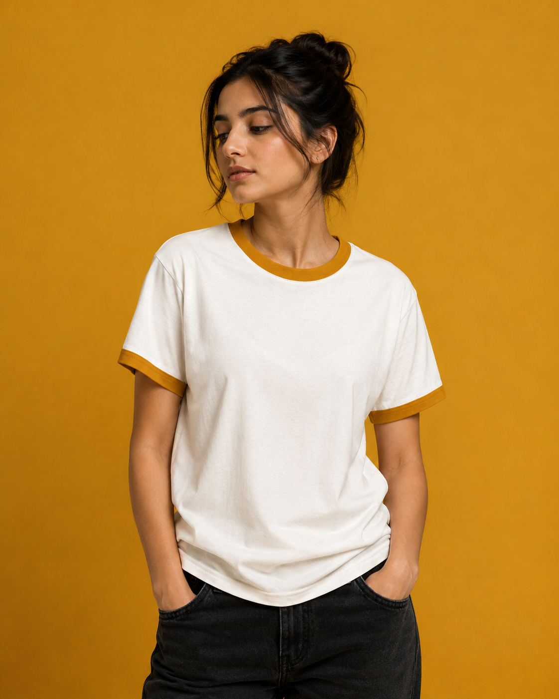 Maroon Off White Unisex Ringer T-Shirt