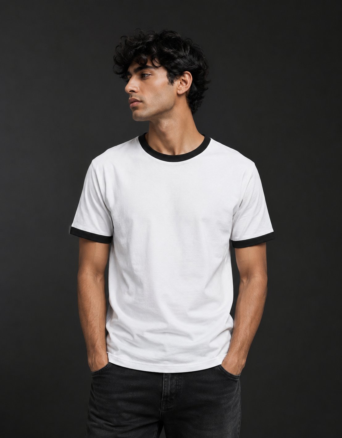 Maroon Off White Unisex Ringer T-Shirt