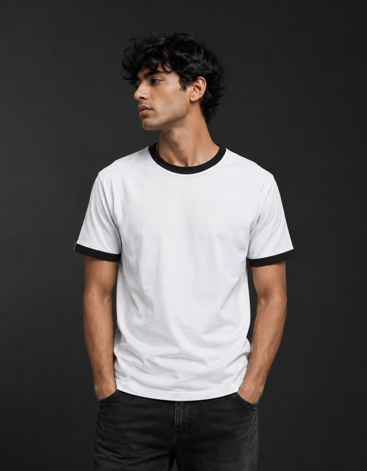 Black White Unisex Ringer T-Shirt (Copy)