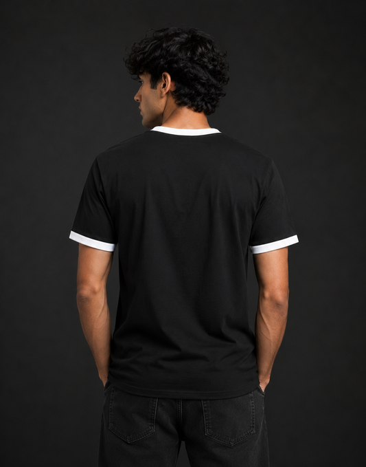 White Black Unisex Ringer T-Shirt