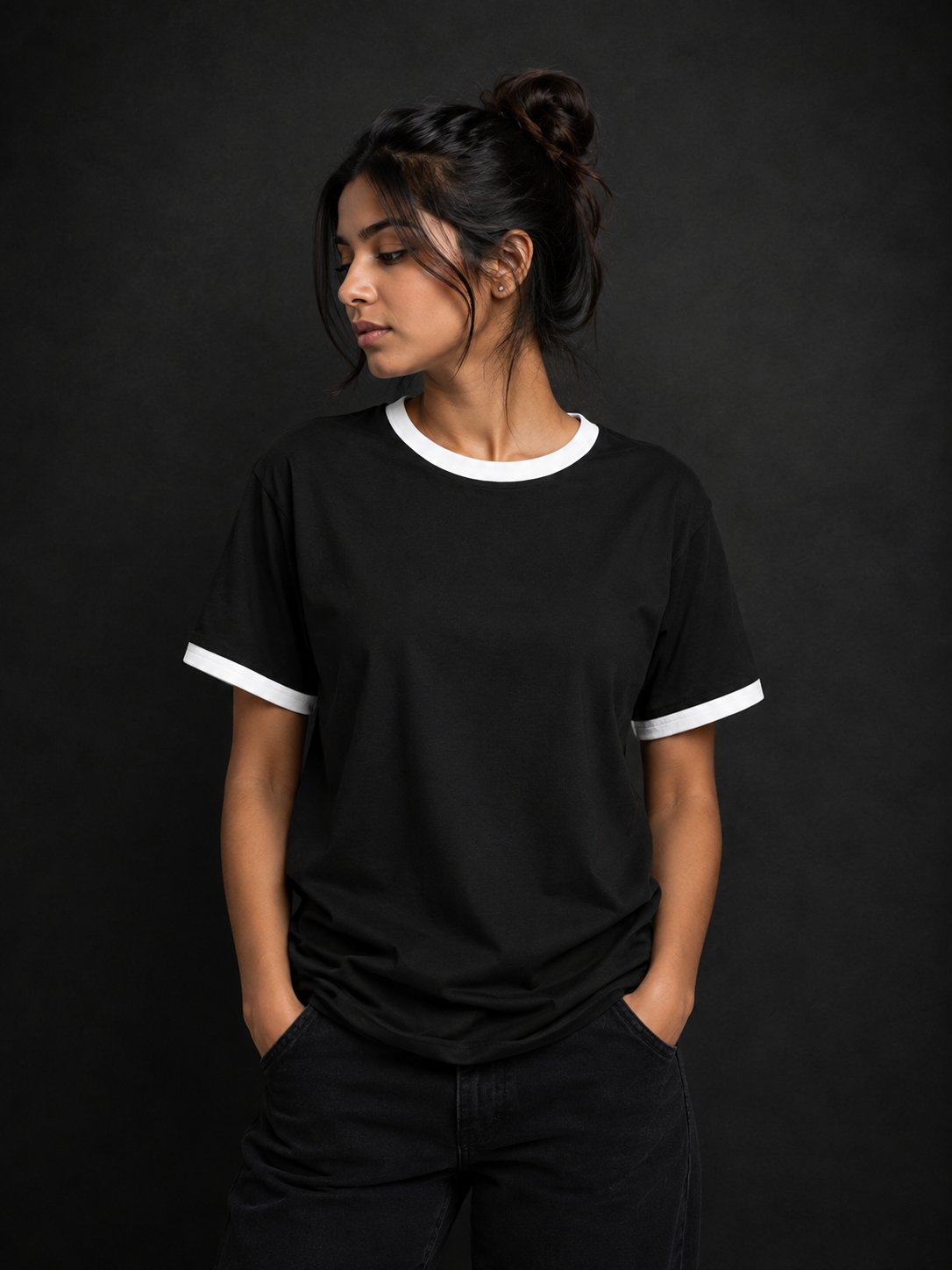 Maroon Off White Unisex Ringer T-Shirt
