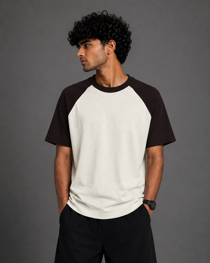 Black White Unisex Oversized Raglan