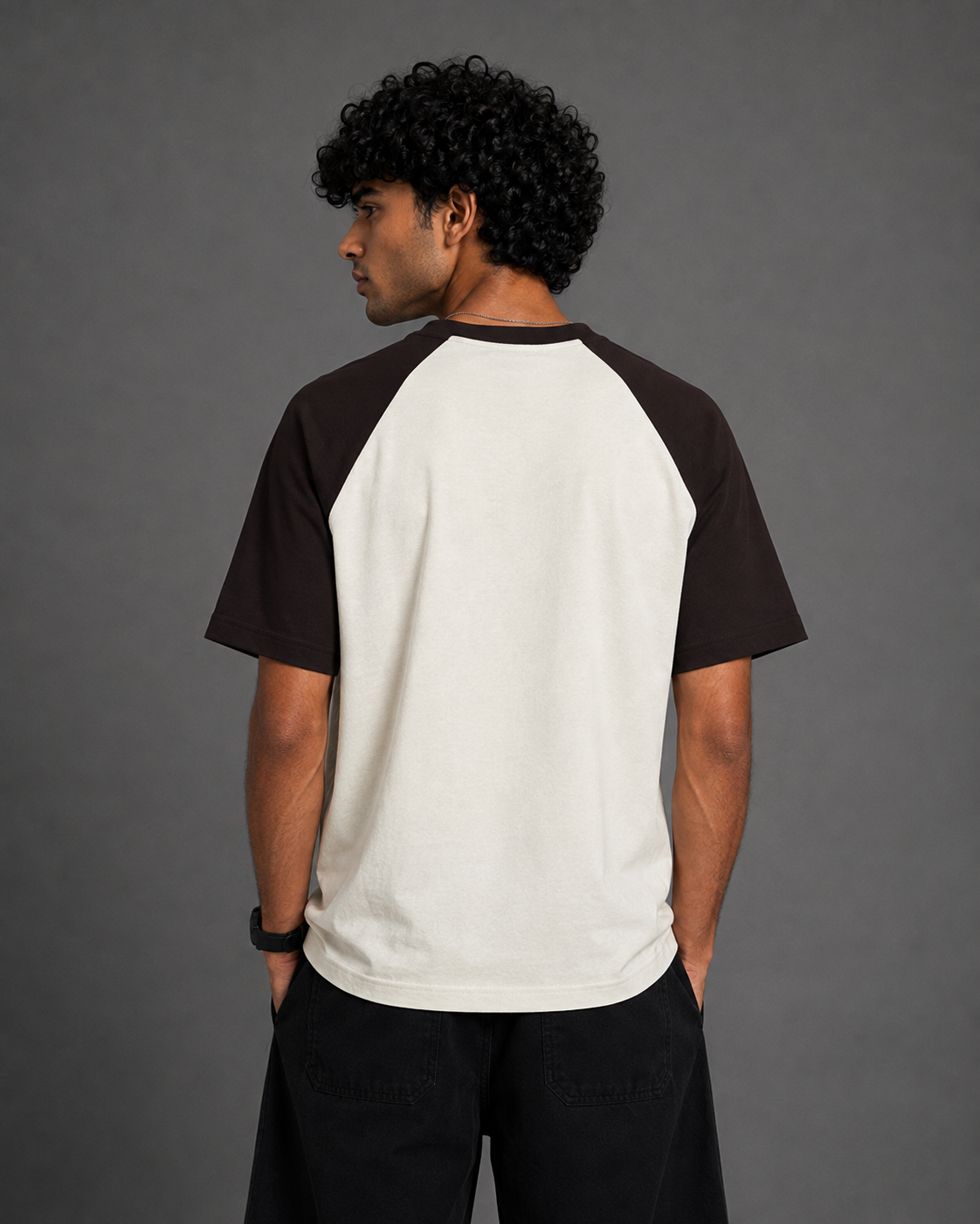 Black White Unisex Oversized Raglan