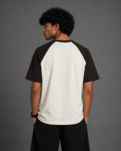 Black White Unisex Oversized Raglan