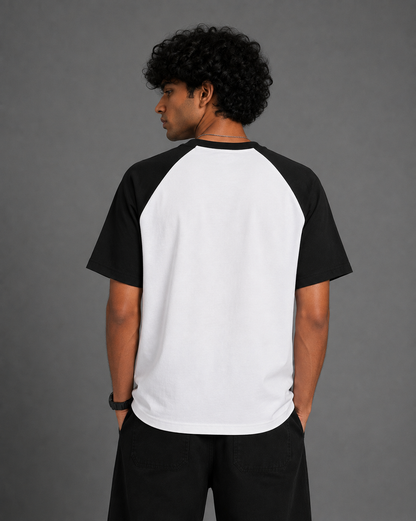 Black White Unisex Oversized Raglan