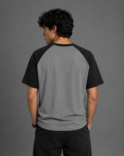 Black White Unisex Oversized Raglan