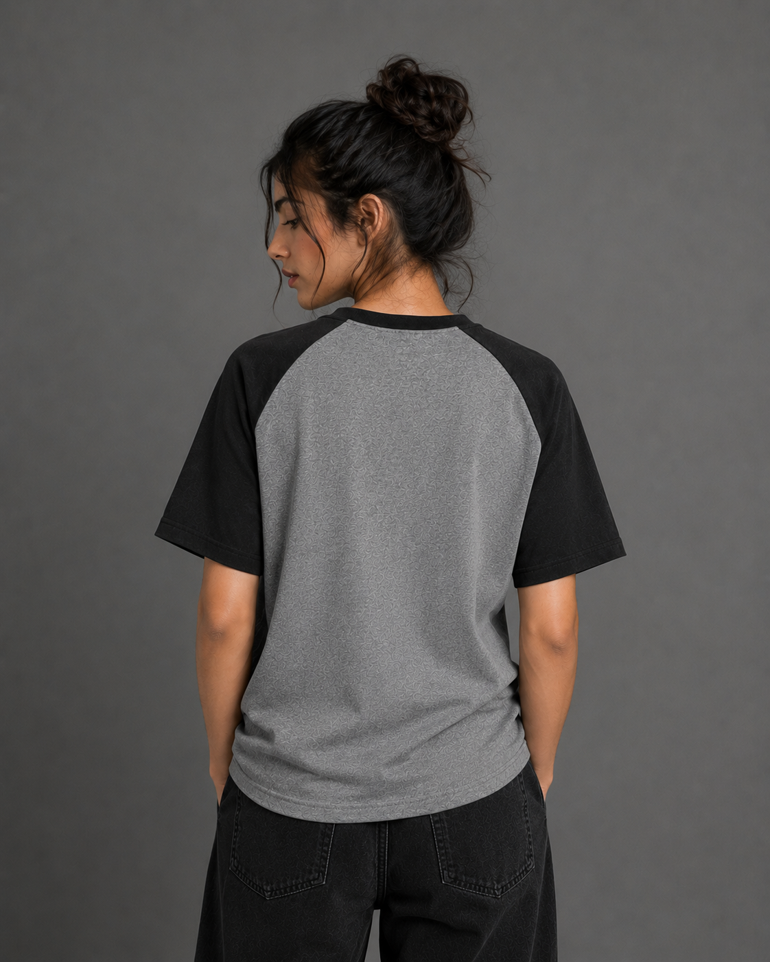 Black White Unisex Oversized Raglan