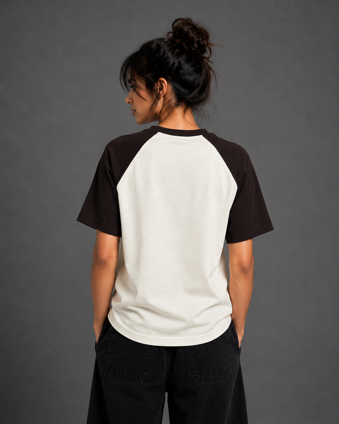 Black White Unisex Oversized Raglan