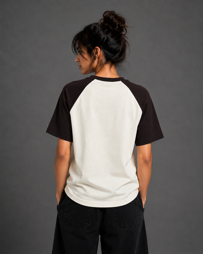 Black White Unisex Oversized Raglan