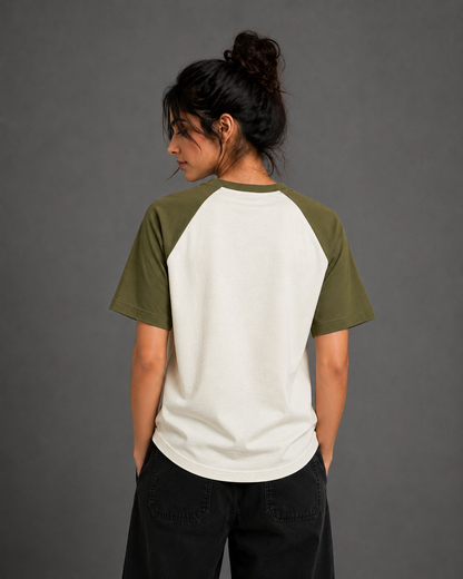 Black White Unisex Oversized Raglan